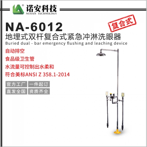 北京地埋式双杆洗眼器 地埋式304不锈钢 复合式紧急冲淋洗眼器NA-6012